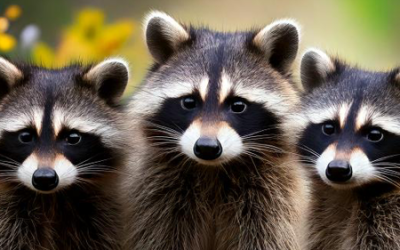 Drie wasberen op een week