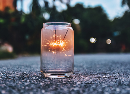 Fireworks in glass bottles Tesla Christmas and New Year Celebrat